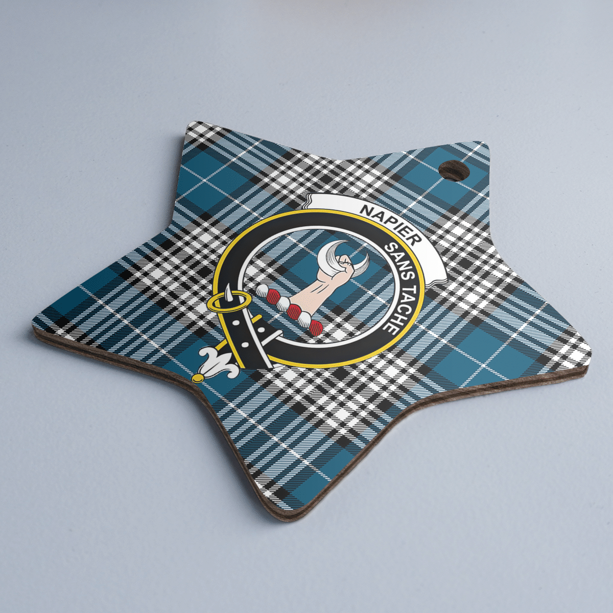Clan Napier Modern Tartan Crest Star Ceramic Ornament GG59 Napier Modern Tartan Tartan Christmas   