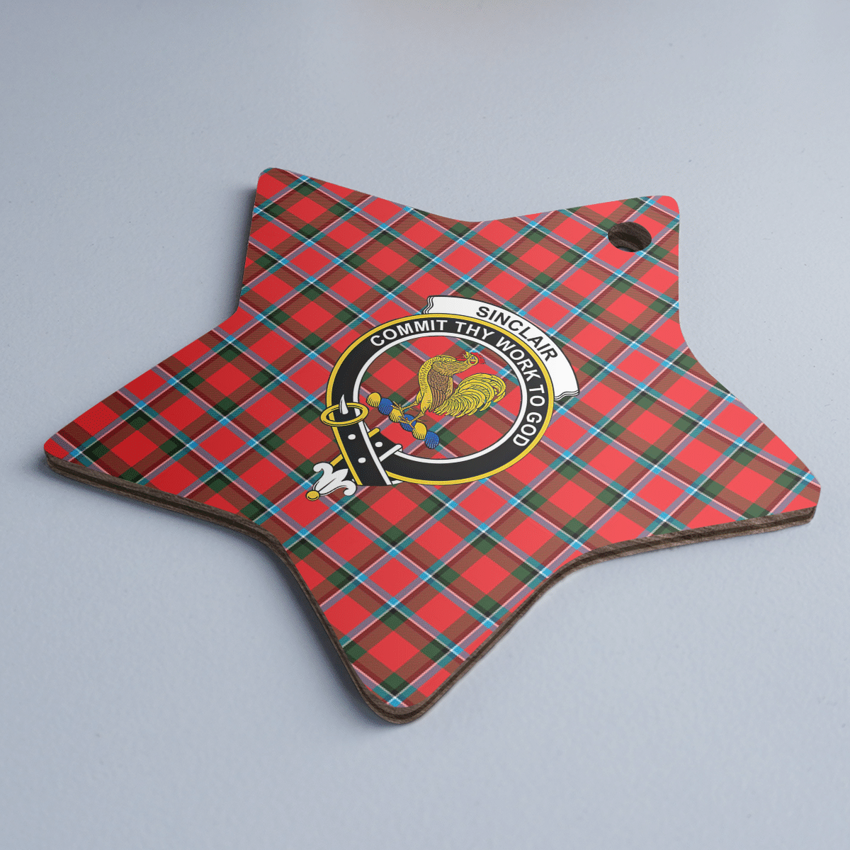 Clan Sinclair Modern Tartan Crest Star Ceramic Ornament ST45 Sinclair Modern Tartan Tartan Christmas   
