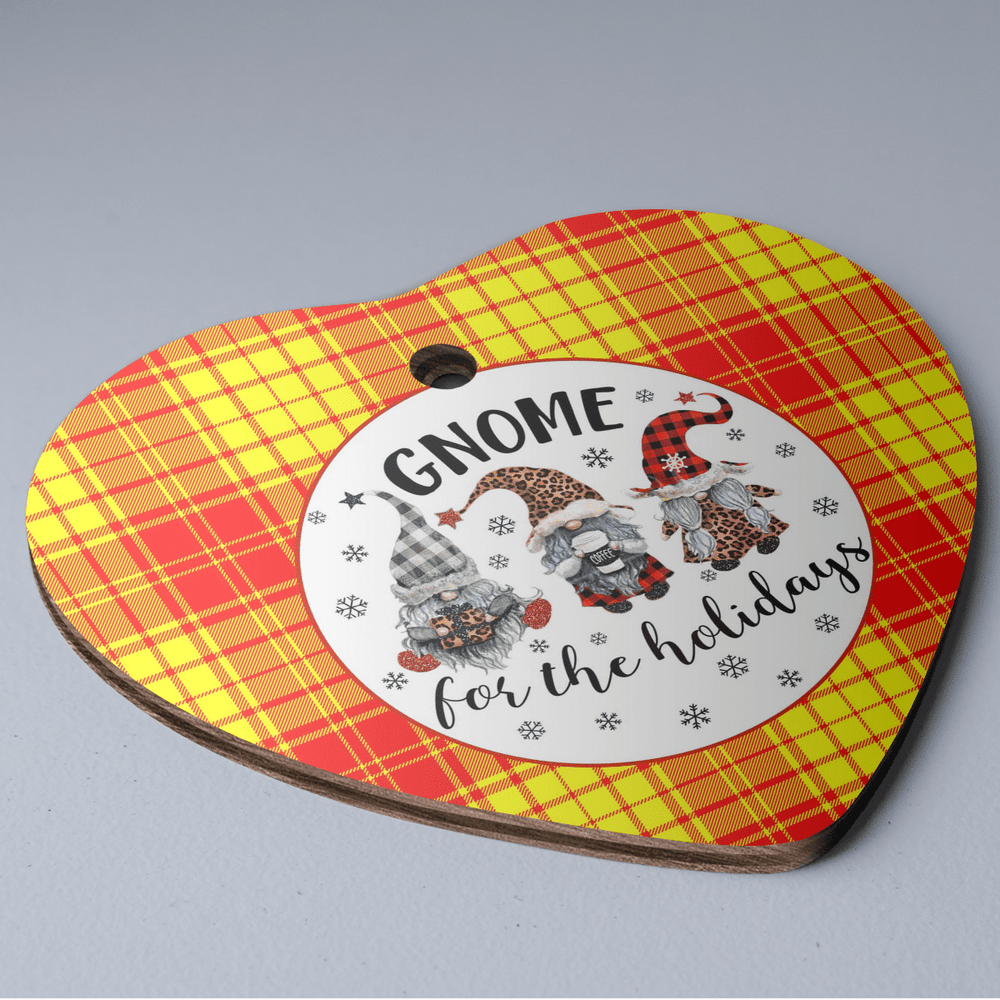 Clan MacMillan Tartan Tartan Crest Gnome Heart Ceramic Ornament CY90 MacMillan Tartan Tartan Christmas   