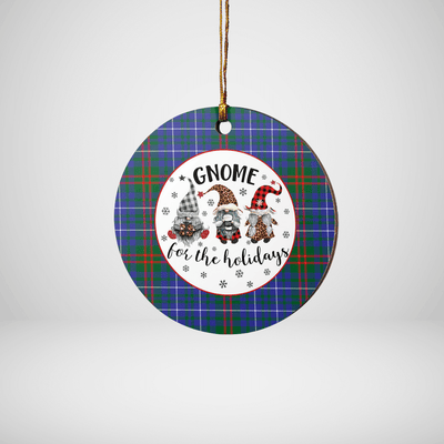 Clan Edmonstone Tartan Tartan Crest Gnome Round Ceramic Ornament