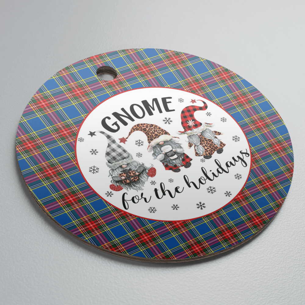Clan MacBeth Modern Tartan Tartan Crest Gnome Round Ceramic Ornament PA91 MacBeth Modern Tartan Tartan Christmas   