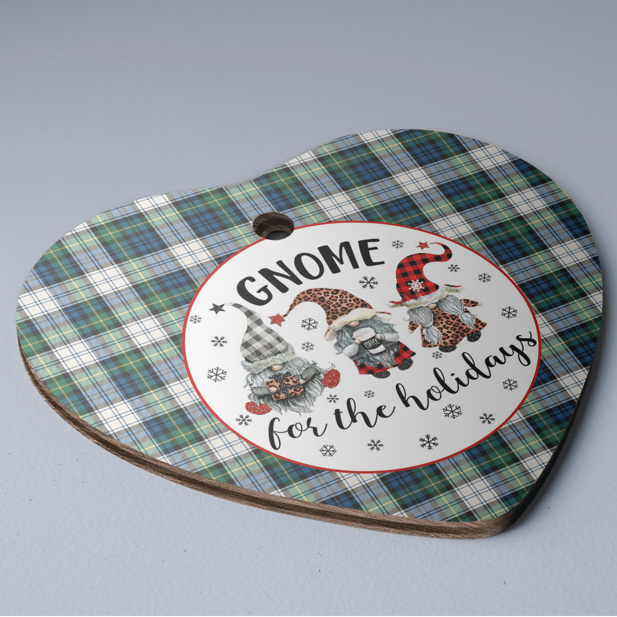 Clan Gordon Dress Ancient Tartan Tartan Crest Gnome Heart Ceramic Ornament XM76 Gordon Dress Ancient Tartan Tartan Christmas   