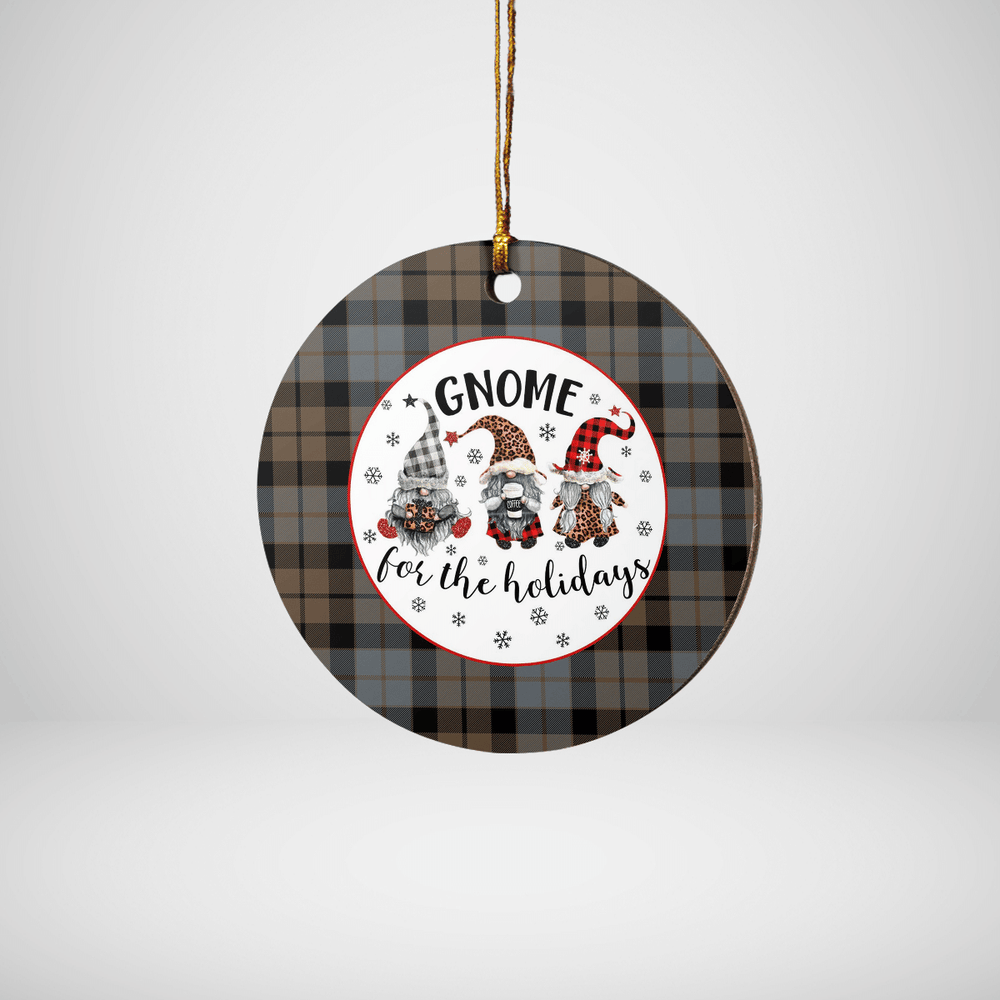 Clan MacKay Weathered Tartan Tartan Crest Gnome Round Ceramic Ornament RA48 MacKay Weathered Tartan Tartan Christmas   