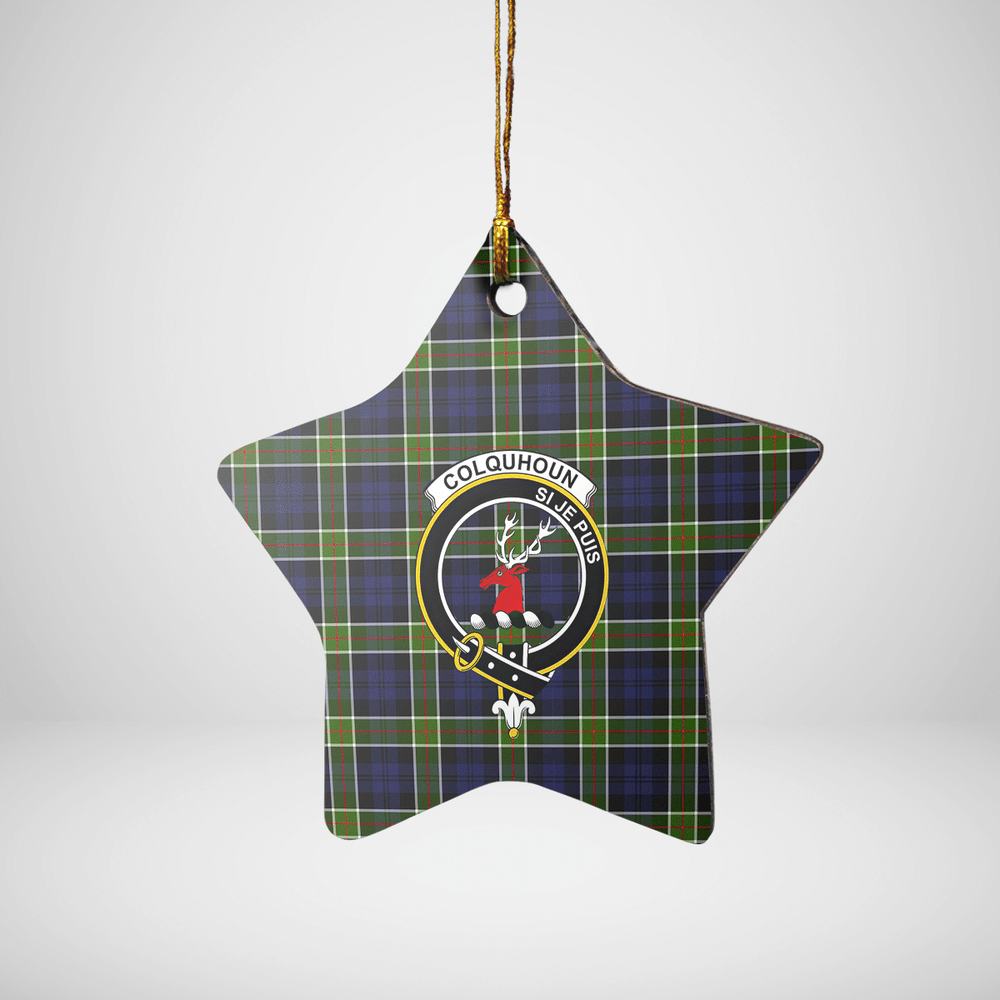 Clan Colquhoun Tartan Crest Star Ceramic Ornament GA73 Colquhoun Tartan Tartan Christmas   