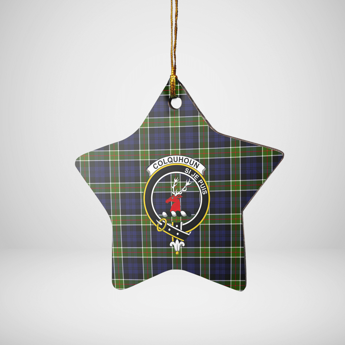 Clan Colquhoun Tartan Crest Star Ceramic Ornament GA73 Colquhoun Tartan Tartan Christmas   