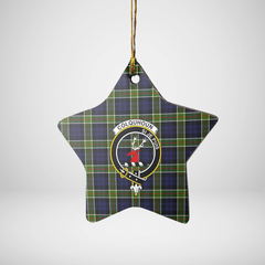 Clan Colquhoun Tartan Crest Star Ceramic Ornament GA73 Colquhoun Tartan Tartan Christmas   