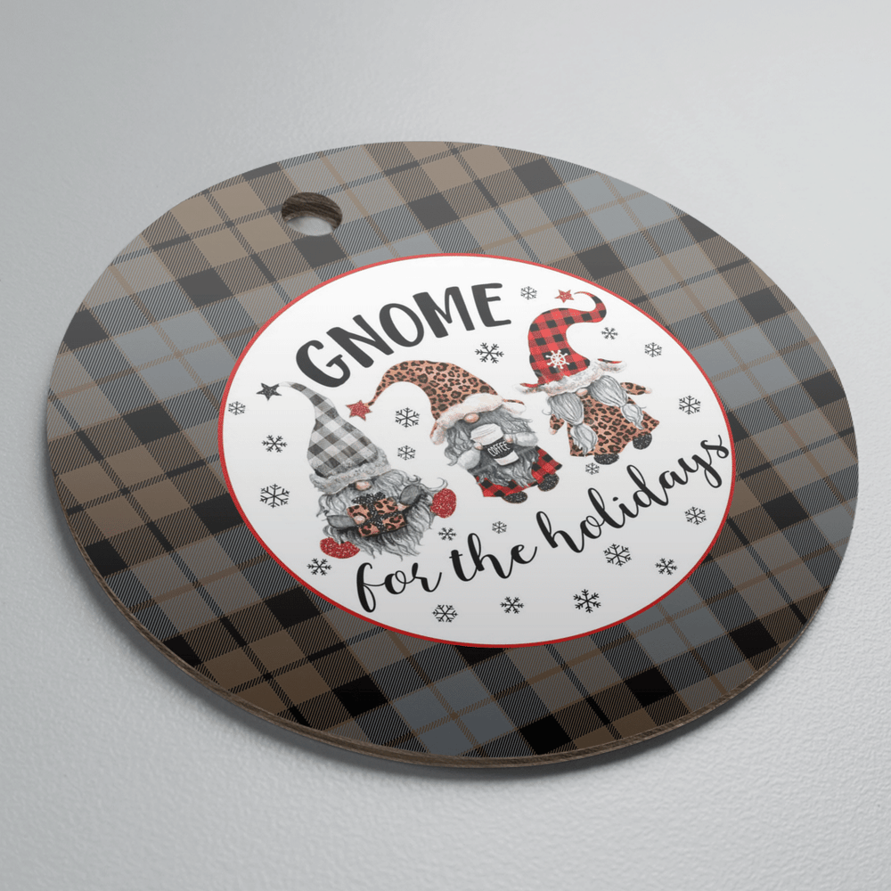 Clan MacKay Weathered Tartan Tartan Crest Gnome Round Ceramic Ornament RA48 MacKay Weathered Tartan Tartan Christmas   