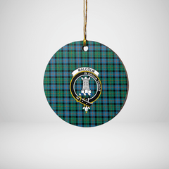 Clan Malcolm Ancient Tartan Crest Round Ceramic Ornament RN80 Malcolm Ancient Tartan Tartan Christmas   