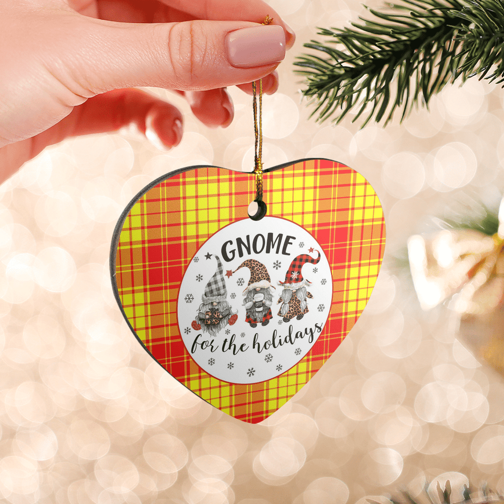 Clan MacMillan Tartan Tartan Crest Gnome Heart Ceramic Ornament CY90 MacMillan Tartan Tartan Christmas   