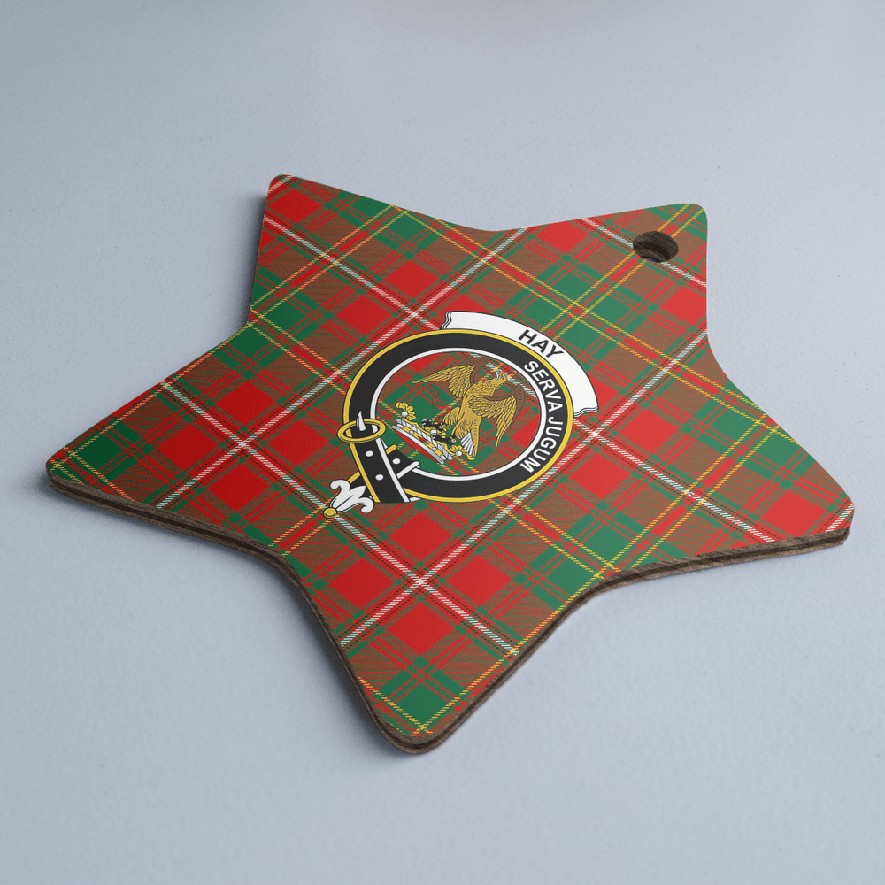 Clan Hay Ancient Tartan Crest Star Ceramic Ornament ET72 Hay Ancient Tartan Tartan Christmas   