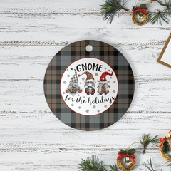 Clan MacKay Weathered Tartan Tartan Crest Gnome Round Ceramic Ornament RA48 MacKay Weathered Tartan Tartan Christmas   