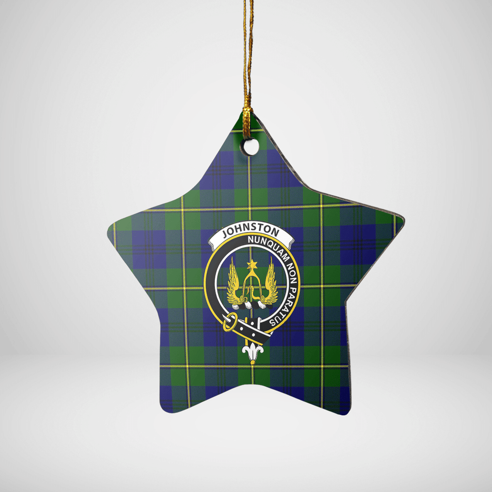 Clan Johnston Modern Tartan Crest Star Ceramic Ornament VC30 Johnston Modern Tartan Tartan Christmas   