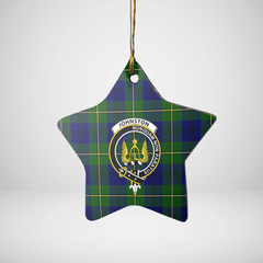 Clan Johnston Modern Tartan Crest Star Ceramic Ornament VC30 Johnston Modern Tartan Tartan Christmas   