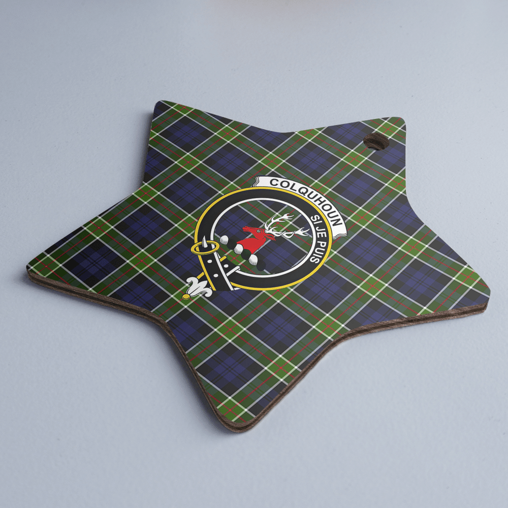 Clan Colquhoun Tartan Crest Star Ceramic Ornament GA73 Colquhoun Tartan Tartan Christmas   