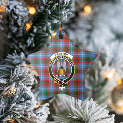 Clan Preston (Edinburgh) Tartan Crest Star Ceramic Ornament OP37 Preston (Edinburgh) Tartan Tartan Christmas   