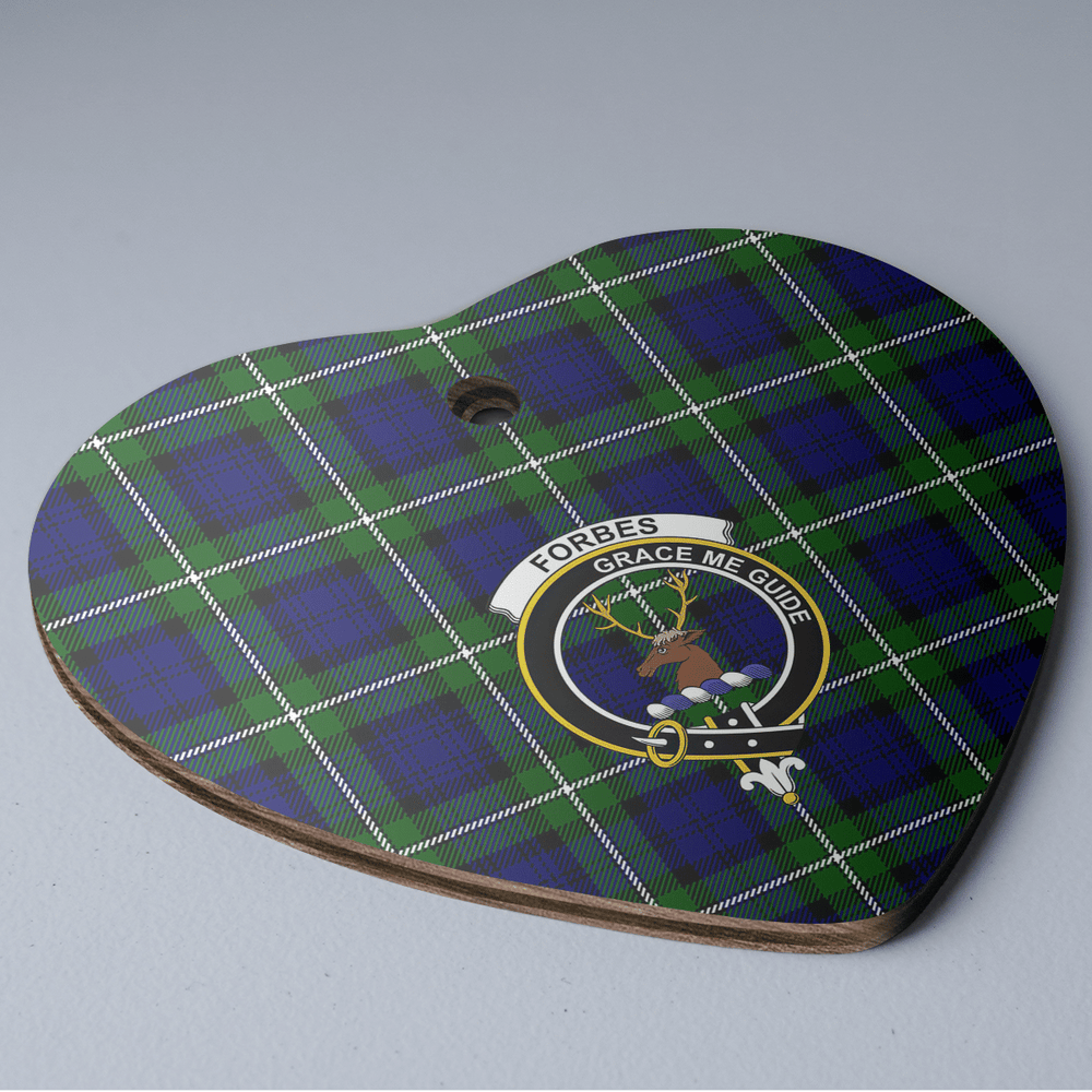 Clan Forbes Modern Tartan Crest Heart Ceramic Ornament LF84 Forbes Modern Tartan Tartan Christmas   
