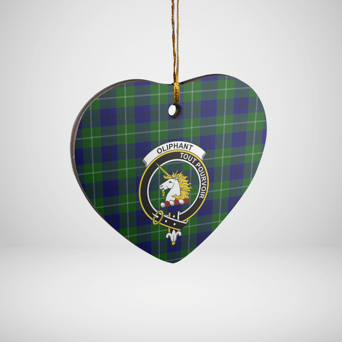 Clan Oliphant Modern Tartan Crest Heart Ceramic Ornament XZ92 Oliphant Modern Tartan Tartan Christmas   