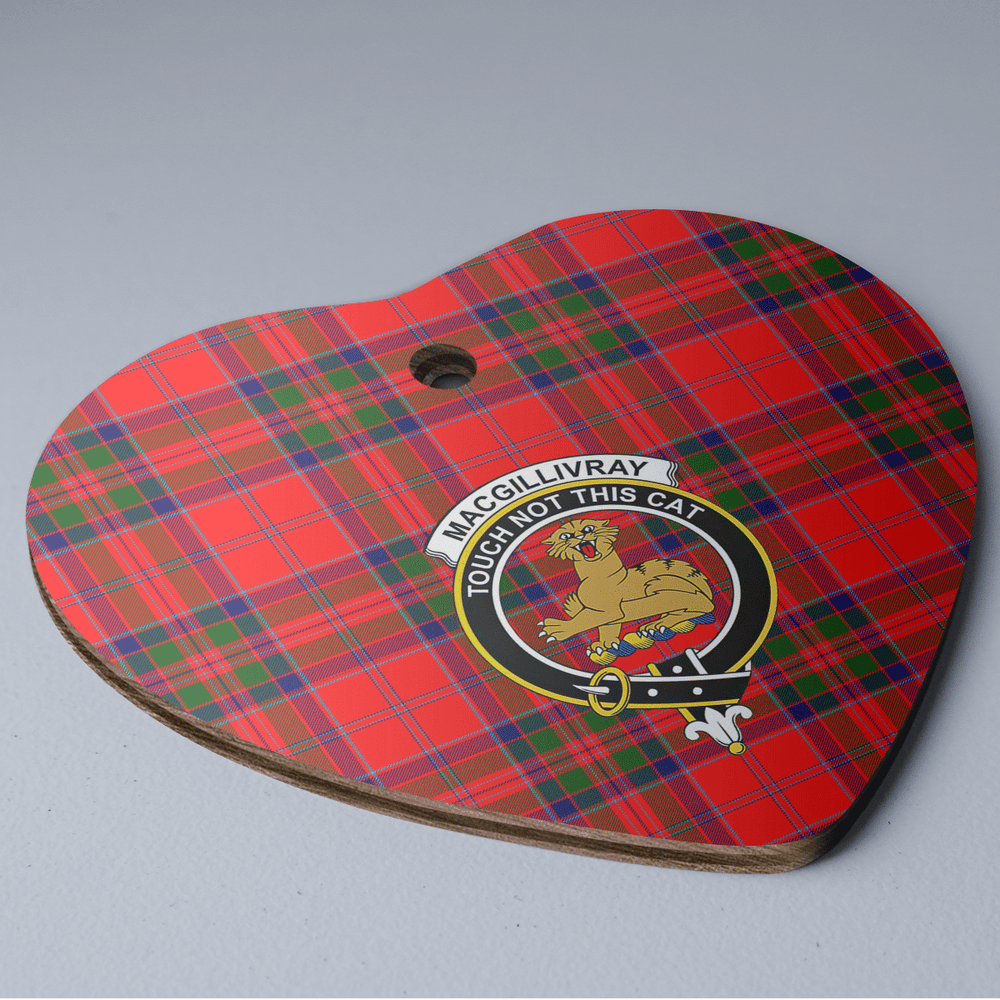 Clan MacGillivray Modern Tartan Crest Heart Ceramic Ornament PB26 MacGillivray Modern Tartan Tartan Christmas   