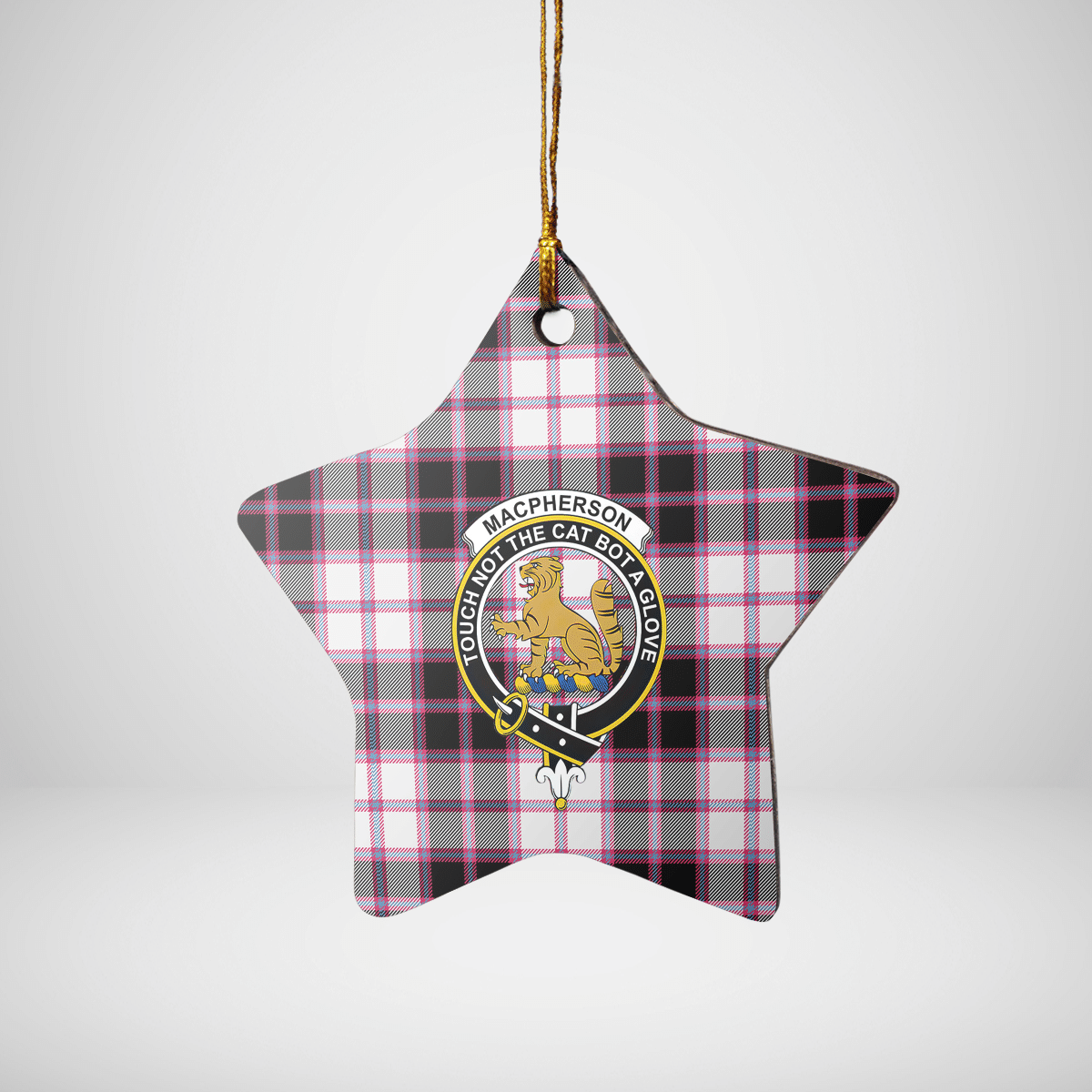 Clan MacPherson Hunting Modern Tartan Crest Star Ceramic Ornament RI61 MacPherson Hunting Modern Tartan Tartan Christmas   