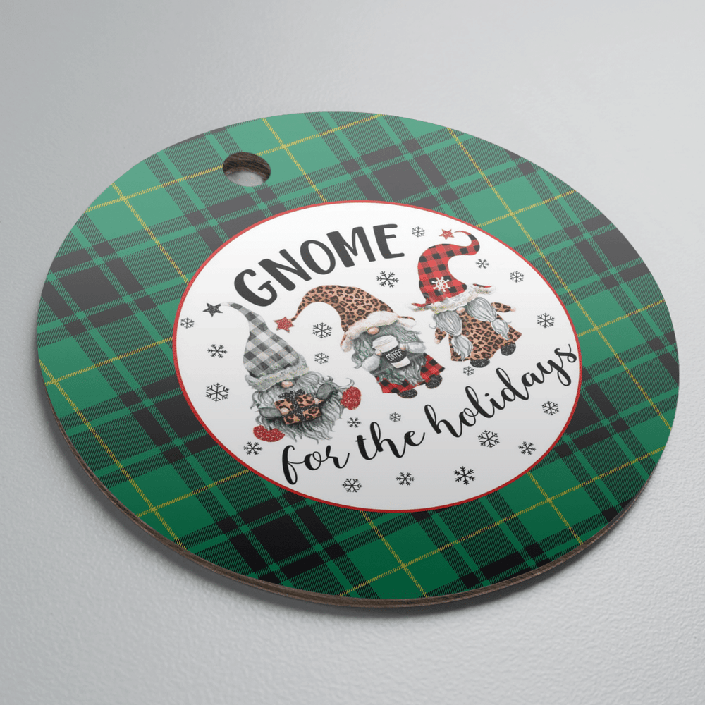 Clan MacArthur Ancient Tartan Tartan Crest Gnome Round Ceramic Ornament UW79 MacArthur Ancient Tartan Tartan Christmas   