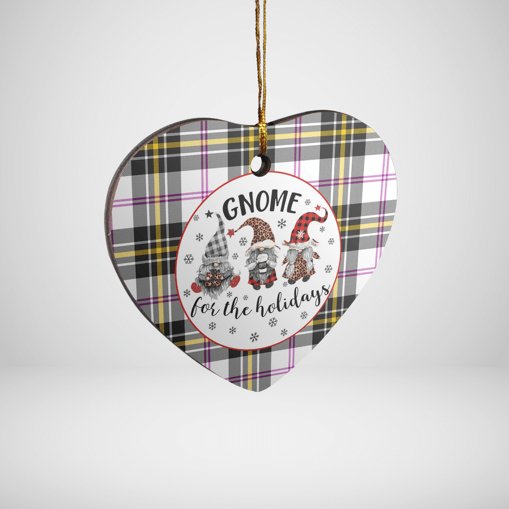 Clan MacPherson Dress Modern Tartan Tartan Crest Gnome Heart Ceramic Ornament VR52 MacPherson Dress Modern Tartan Tartan Christmas   