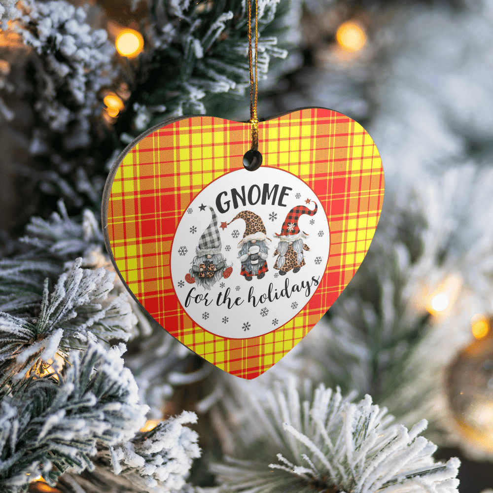 Clan MacMillan Tartan Tartan Crest Gnome Heart Ceramic Ornament CY90 MacMillan Tartan Tartan Christmas   