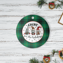 Clan MacArthur Ancient Tartan Tartan Crest Gnome Round Ceramic Ornament UW79 MacArthur Ancient Tartan Tartan Christmas   