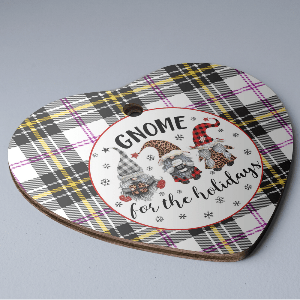 Clan MacPherson Dress Modern Tartan Tartan Crest Gnome Heart Ceramic Ornament VR52 MacPherson Dress Modern Tartan Tartan Christmas   