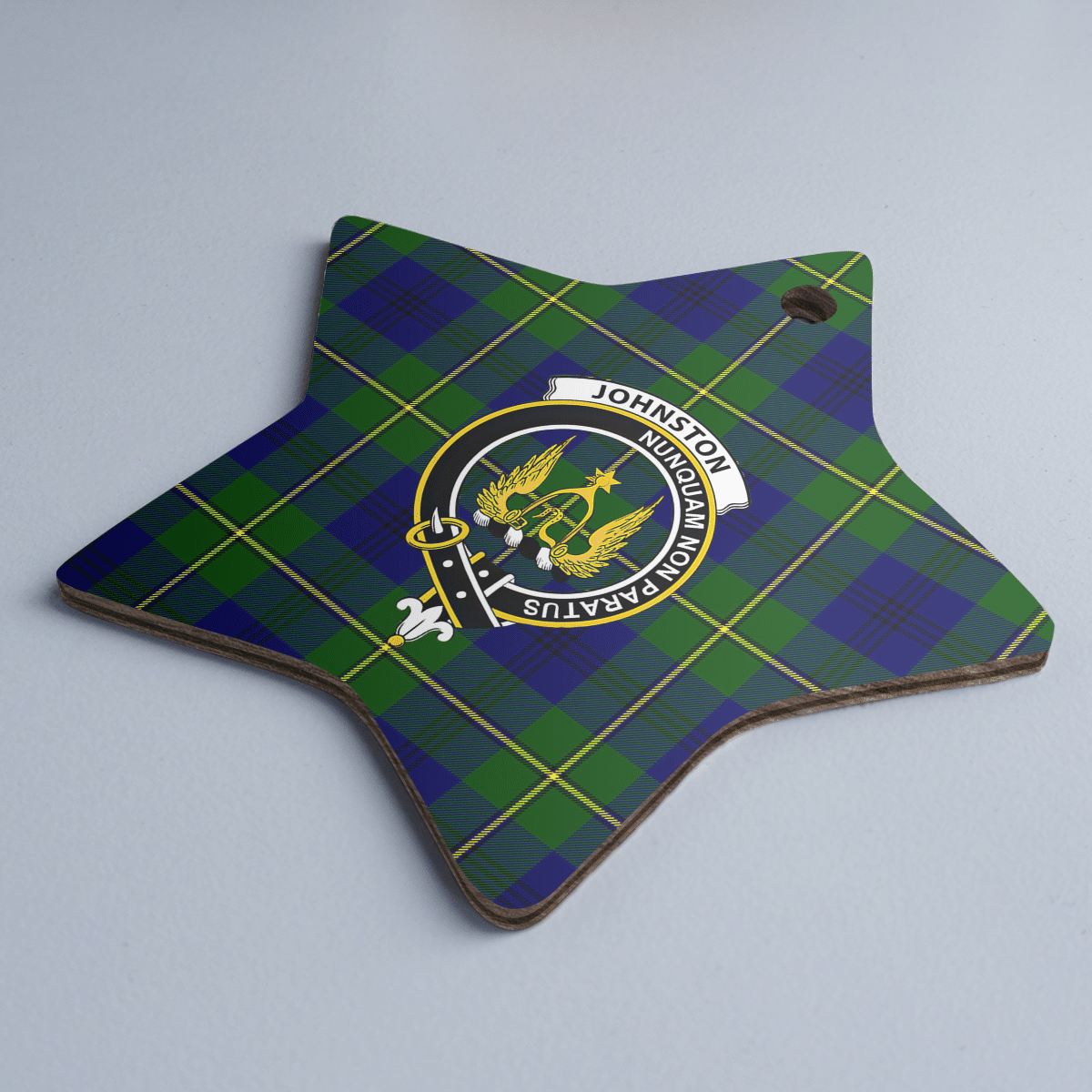 Clan Johnston Modern Tartan Crest Star Ceramic Ornament VC30 Johnston Modern Tartan Tartan Christmas   