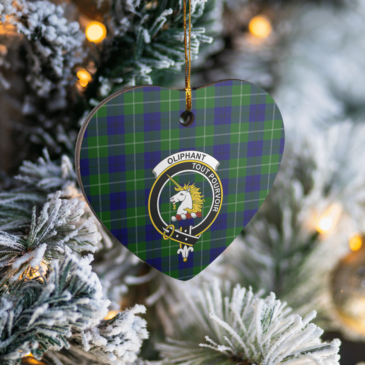 Clan Oliphant Modern Tartan Crest Heart Ceramic Ornament XZ92 Oliphant Modern Tartan Tartan Christmas   