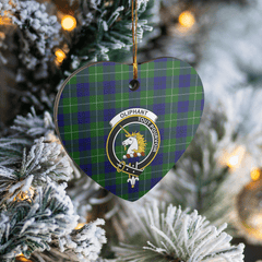 Clan Oliphant Modern Tartan Crest Heart Ceramic Ornament XZ92 Oliphant Modern Tartan Tartan Christmas   