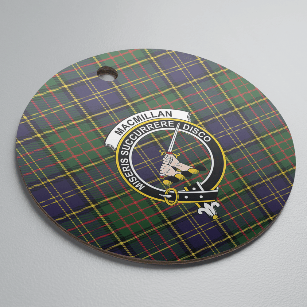 Clan MacMillan Hunting Modern Tartan Crest Round Ceramic Ornament MX16 MacMillan Hunting Modern Tartan Tartan Christmas   