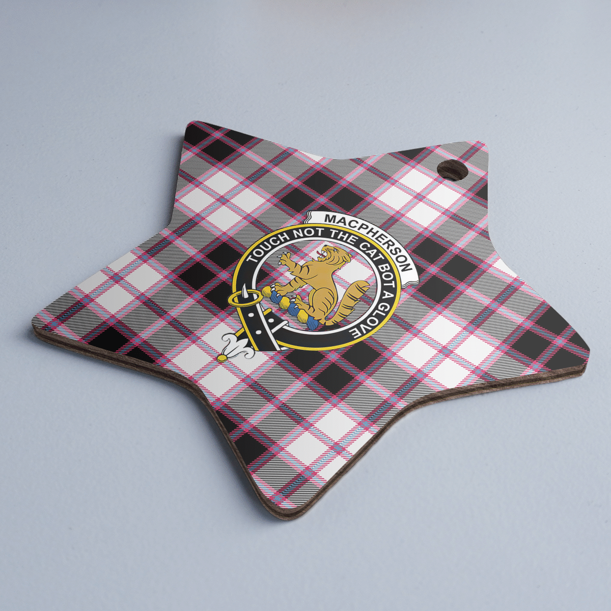 Clan MacPherson Hunting Modern Tartan Crest Star Ceramic Ornament RI61 MacPherson Hunting Modern Tartan Tartan Christmas   