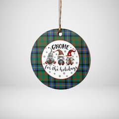 Clan Cochrane Ancient  Tartan Tartan Crest Gnome Round Ceramic Ornament TL55 Cochrane Ancient Tartan Tartan Christmas   