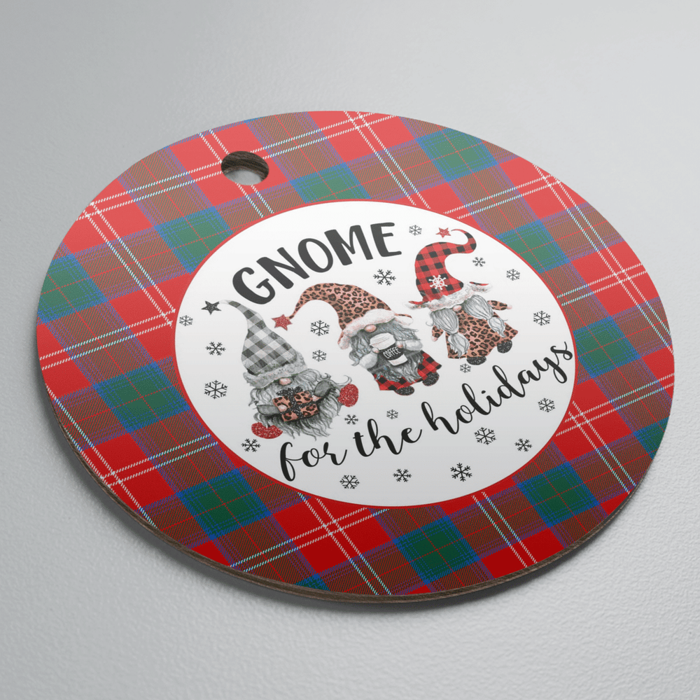 Clan Chisholm Ancient Tartan Tartan Crest Gnome Round Ceramic Ornament YY48 Chisholm Ancient Tartan Tartan Christmas   