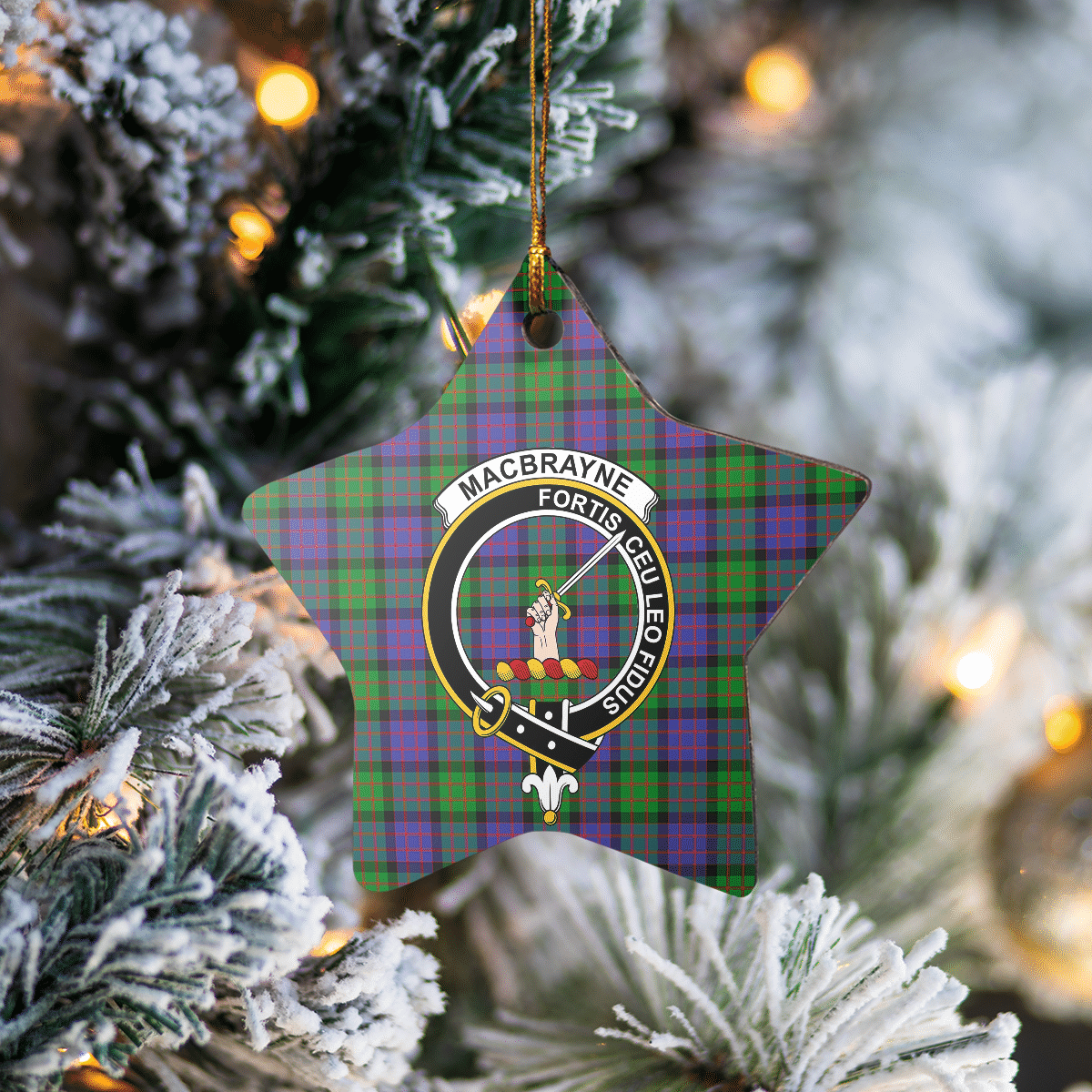 Clan MacBrayne Tartan Crest Star Ceramic Ornament HX76 MacBrayne Tartan Tartan Christmas   