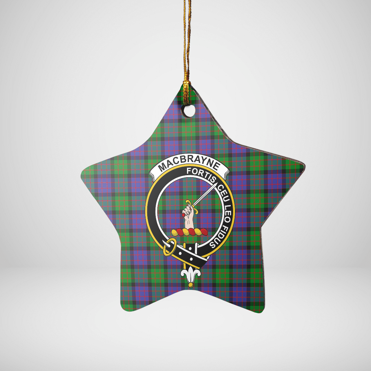 Clan MacBrayne Tartan Crest Star Ceramic Ornament HX76 MacBrayne Tartan Tartan Christmas   