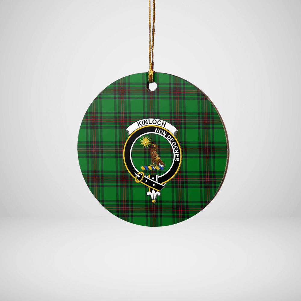 Clan Kinloch Tartan Crest Round Ceramic Ornament WB68 Kinloch Tartan Tartan Christmas   