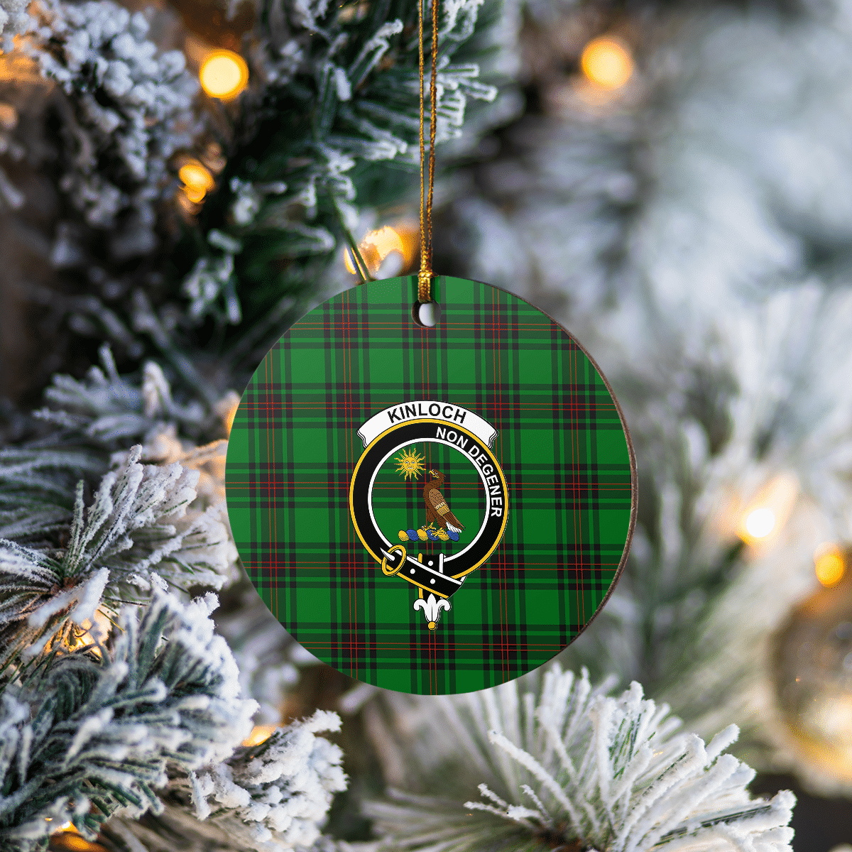 Clan Kinloch Tartan Crest Round Ceramic Ornament WB68 Kinloch Tartan Tartan Christmas   