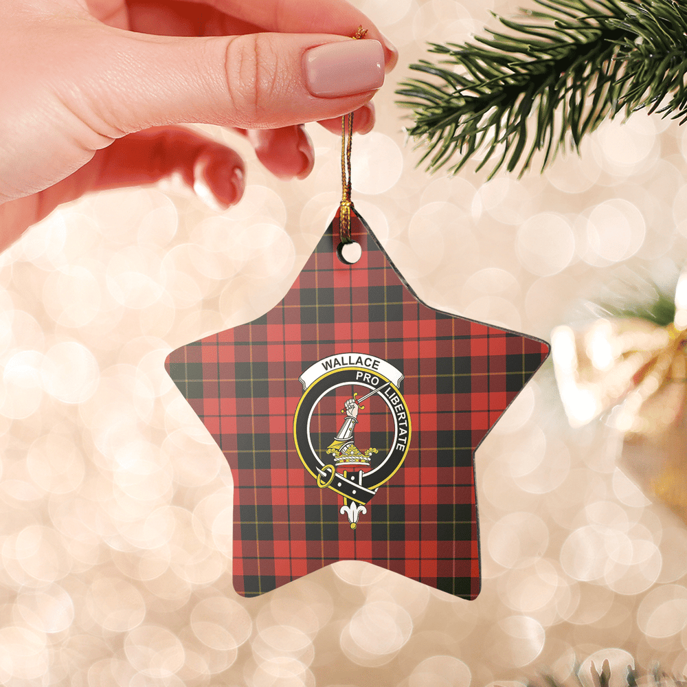 Clan Wallace Weathered Tartan Crest Star Ceramic Ornament WS79 Wallace Weathered Tartan Tartan Christmas   
