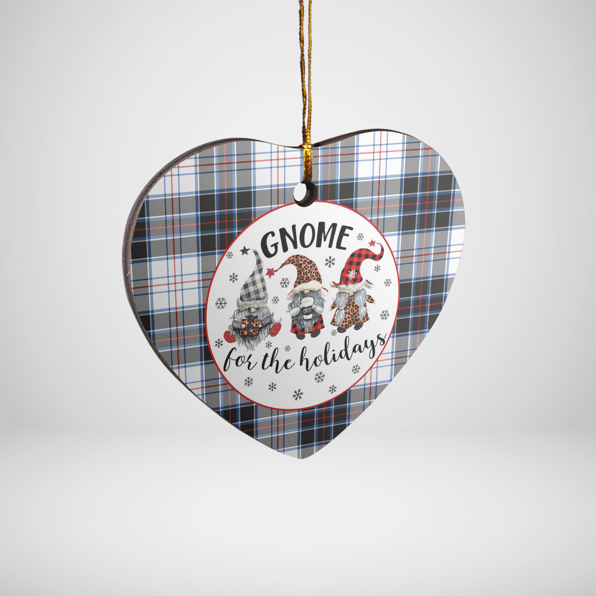 Clan MacRae Dress Modern Tartan Tartan Crest Gnome Heart Ceramic Ornament UC81 MacRae Dress Modern Tartan Tartan Christmas   