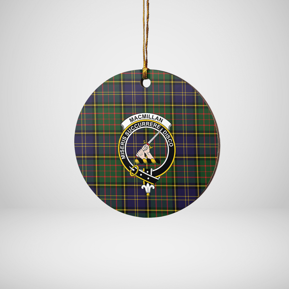 Clan MacMillan Hunting Modern Tartan Crest Round Ceramic Ornament MX16 MacMillan Hunting Modern Tartan Tartan Christmas   