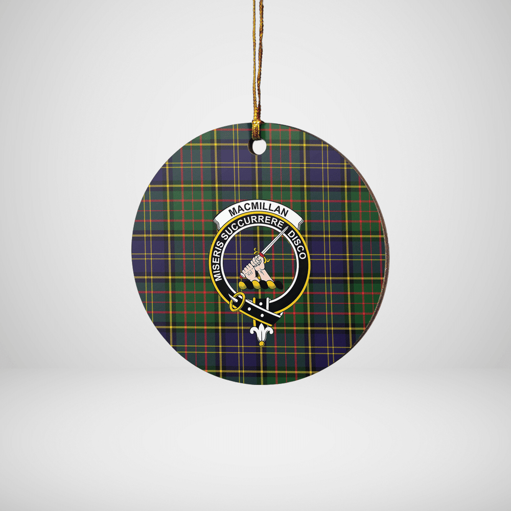 Clan MacMillan Hunting Modern Tartan Crest Round Ceramic Ornament MX16 MacMillan Hunting Modern Tartan Tartan Christmas   