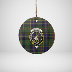 Clan MacMillan Hunting Modern Tartan Crest Round Ceramic Ornament MX16 MacMillan Hunting Modern Tartan Tartan Christmas   