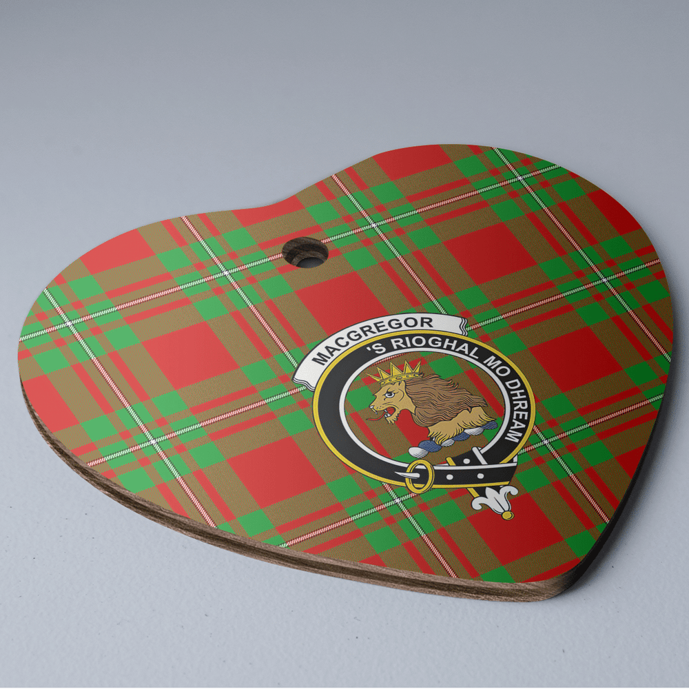 Clan MacGregor Modern Tartan Crest Heart Ceramic Ornament LL71 MacGregor Modern Tartan Tartan Christmas   