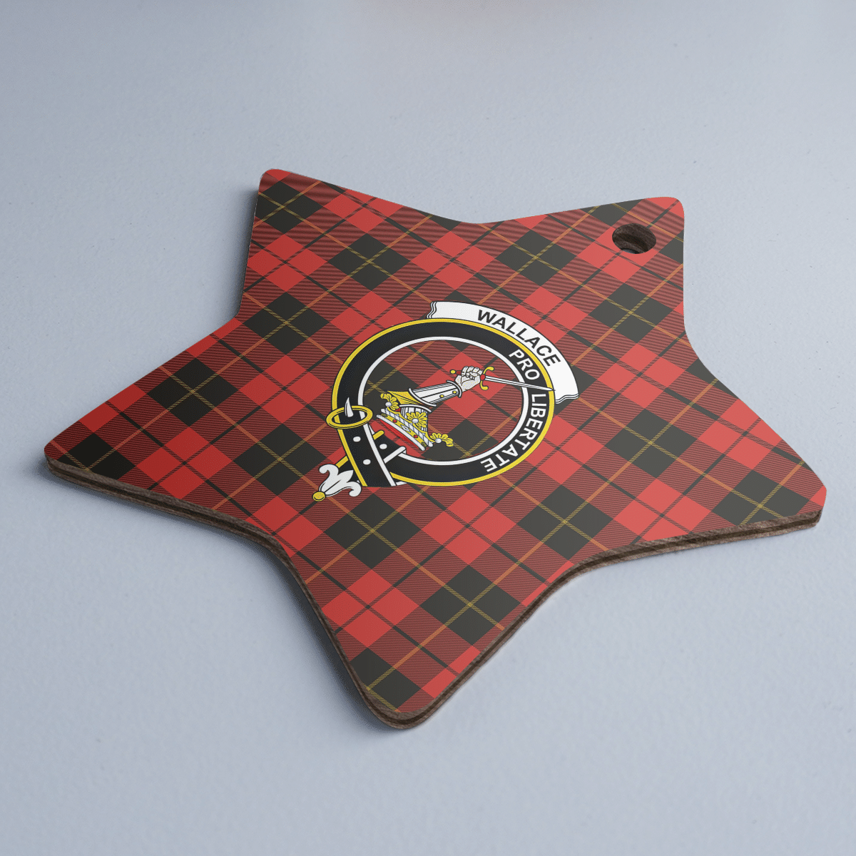 Clan Wallace Weathered Tartan Crest Star Ceramic Ornament WS79 Wallace Weathered Tartan Tartan Christmas   