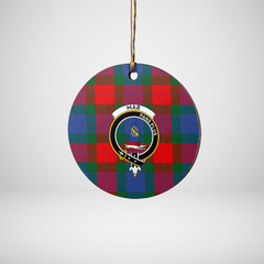 Clan Mar Tartan Crest Round Ceramic Ornament FS75 Mar Tartan Tartan Christmas   