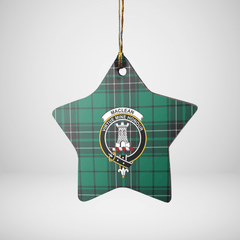 Clan MacLean Hunting Ancient Tartan Crest Star Ceramic Ornament QL24 MacLean Hunting Ancient Tartan Tartan Christmas   