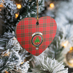 Clan Grant Weathered Tartan Crest Heart Ceramic Ornament FU89 Grant Weathered Tartan Tartan Christmas   