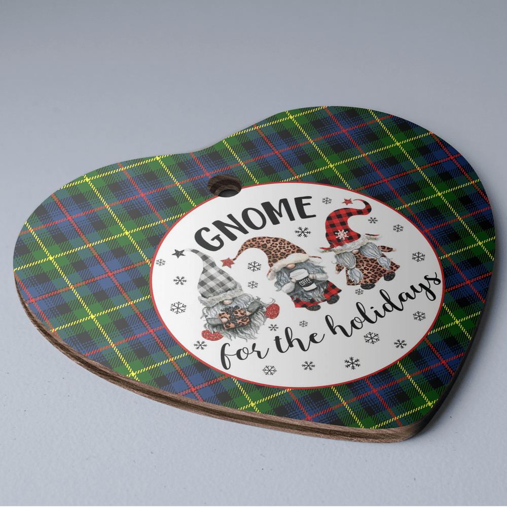 Clan Farquharson Modern Tartan Tartan Crest Gnome Heart Ceramic Ornament GK28 Farquharson Modern Tartan Tartan Christmas   